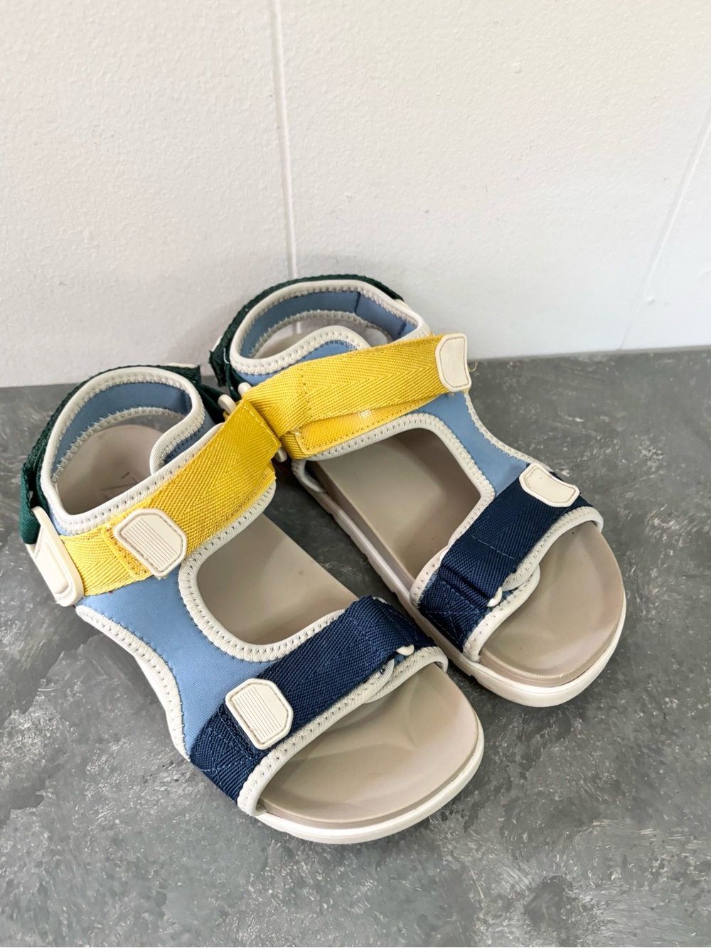 Zara multicolored technical sandals featuring adhesive straps size 33/ US 1.5-2